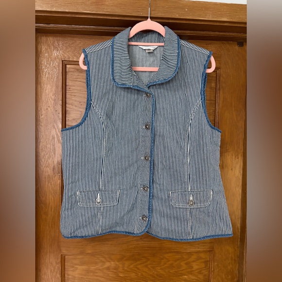Christopher & Banks‎ Striped Blue and White Vest - Picture 1 of 7